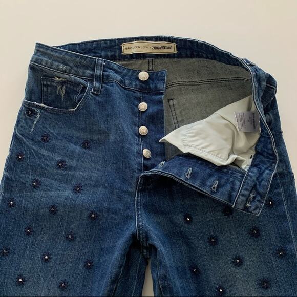 Zadig & Voltaire x Brockenbow | Starseed Mid Rise Straight Leg Jeans 26 - Picture 9 of 14